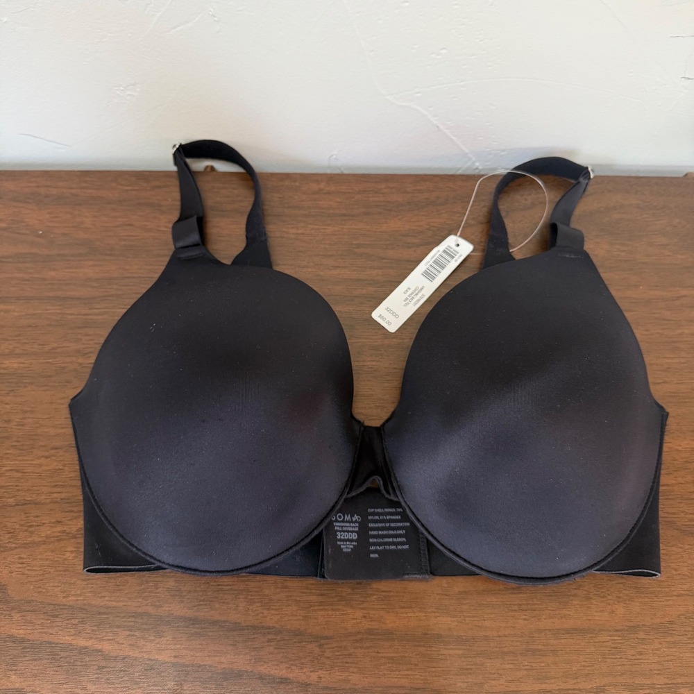 Soma Vanishing Back Full Coverage Bra Black 32DDD 570160251 Underwire New